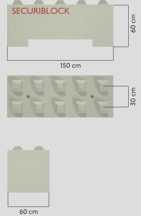 Plan bloc béton 150x60x60-F