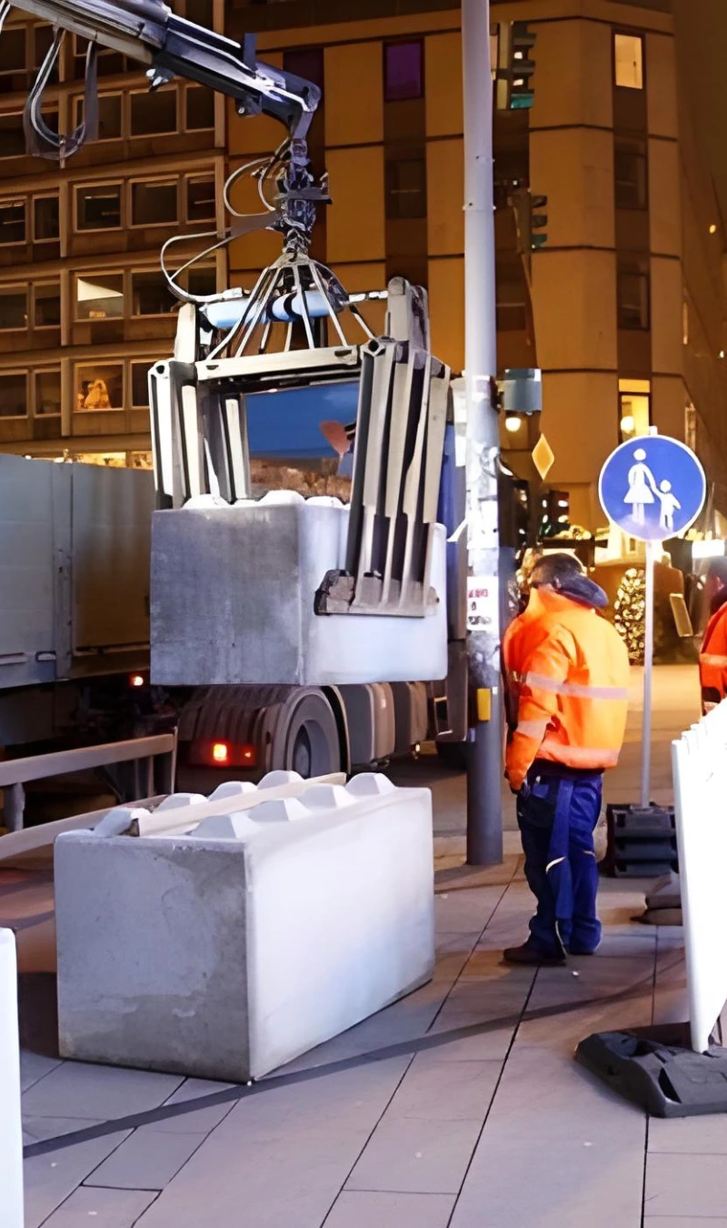 Pince déchargement blocs béton